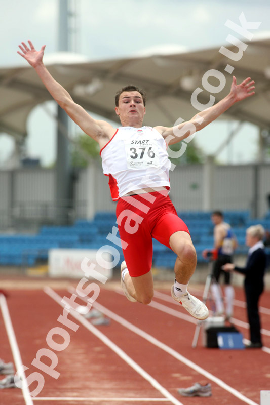 James Davies (Blackpool, Wyre & Fylde AC) under-20s triple jump, Northern Championships, Sport City, Manchester